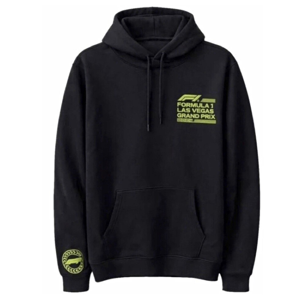 Formula 1 Las Vegas Grand Prix Men’s Large Black Pullover Hoodie Green NWT